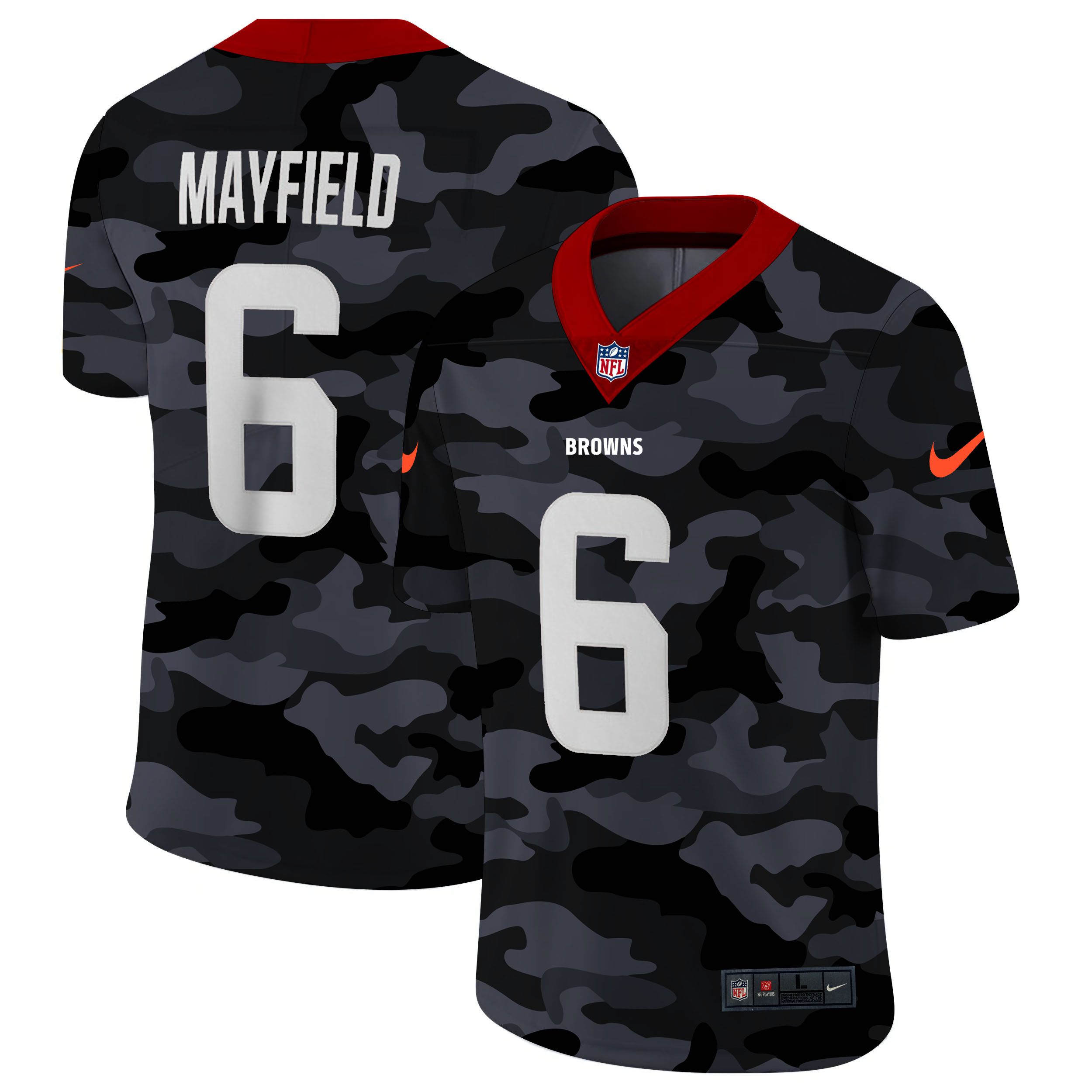 Men Cleveland Browns #6 Mayfield 2020 Nike Camo Salute to Service Limited NFL Jerseys->cleveland browns->NFL Jersey